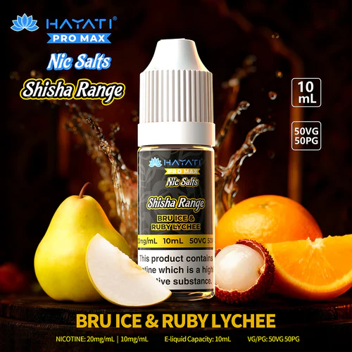 Bru Ice & Rubi Lychee - Hayati Pro Max Shisha Nic Salt E-Liquid