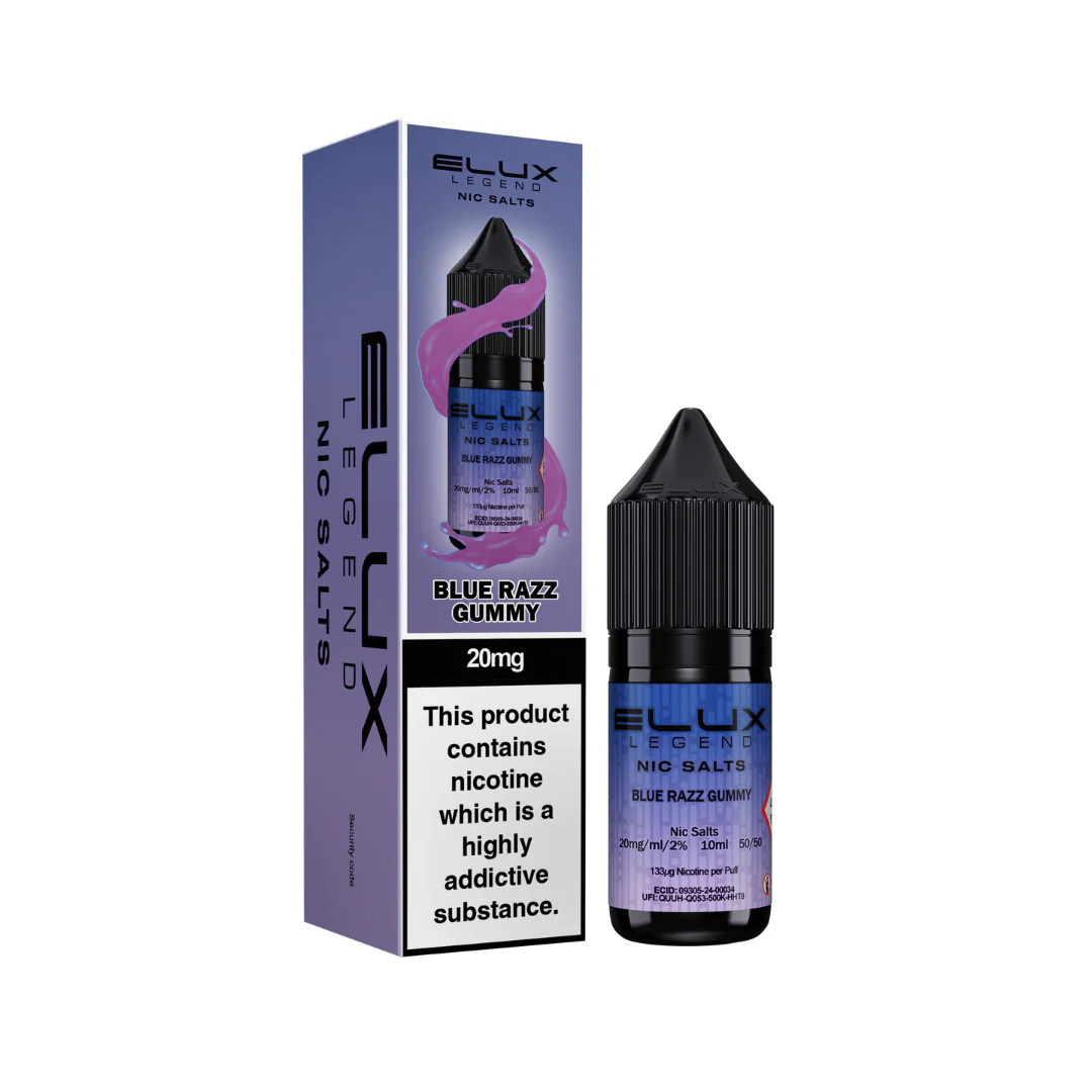 Elux Legend Blue Razz Gummy Nic Salt Vape Juice