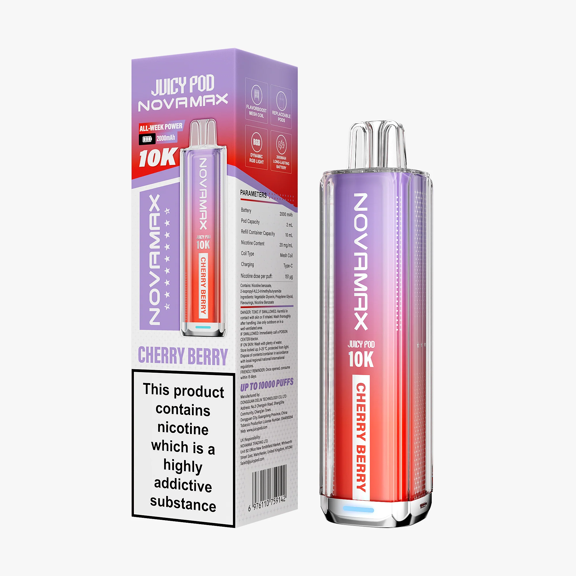 Juicy Pod Novamax 10K Prefilled Vape Kit - Image 6