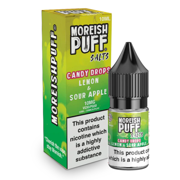 Moreish Puff Nic Salt - Lemon and Sour Apple Candy Drops