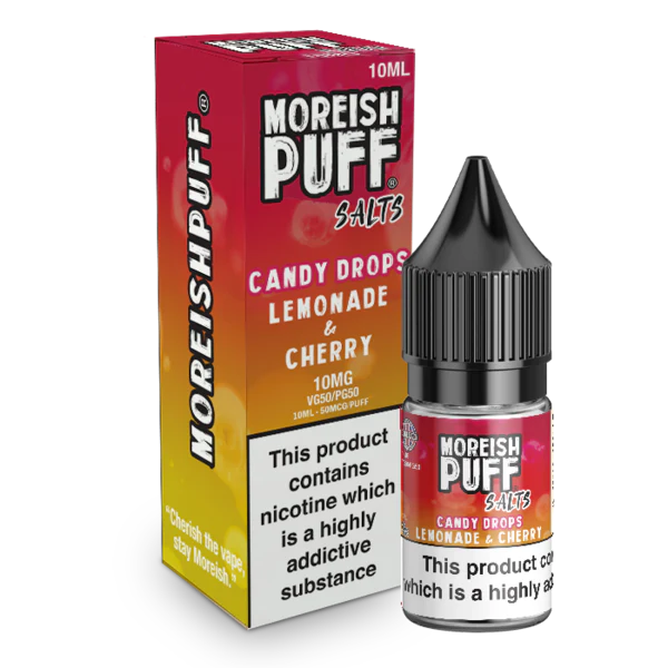 Moreish Puff Nic Salt - Lemonade and Cherry Candy Drops