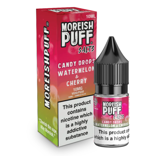 Moreish Puff Nic Salt - Watermelon and Cherry Candy Drops