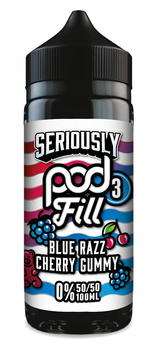 Seriously Pod Fill Blue Razz Cherry Gummy 100ml Shortfill
