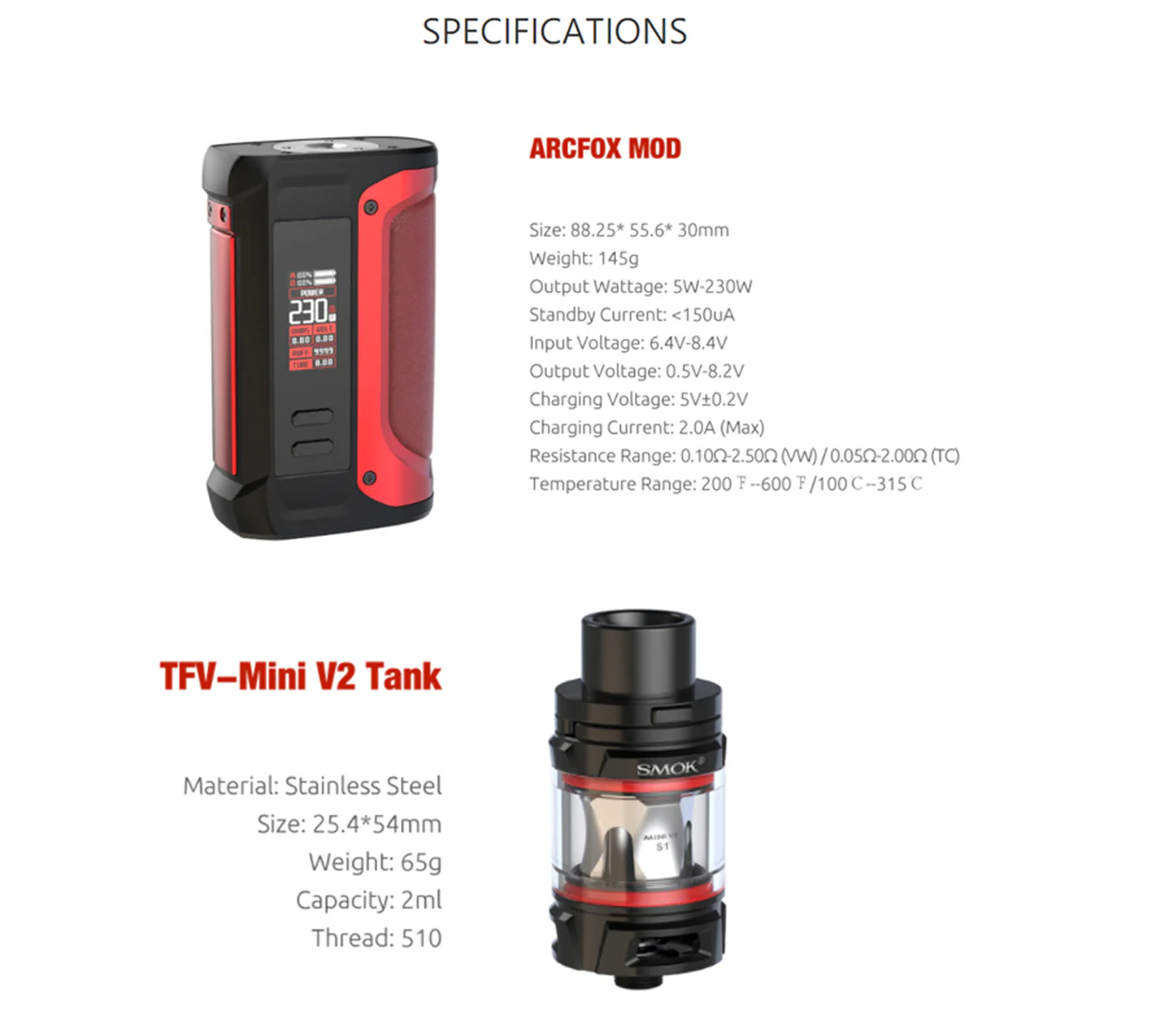 Smok ARCFOX 230w Sub Ohm Vape Kit - Image 10